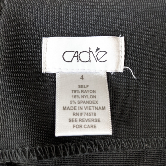 Cache Black Pencil Skirt Size 4 - Picture 2 of 3